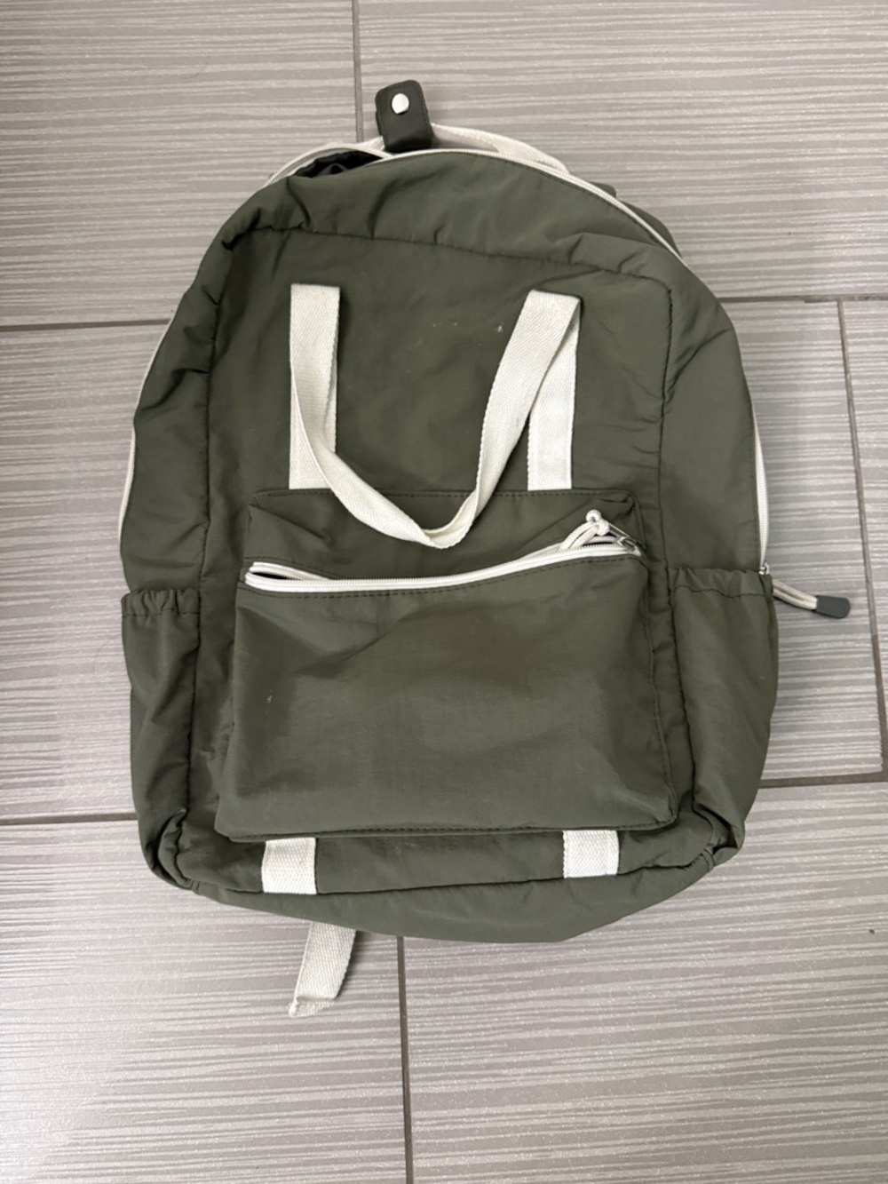Wild Fable Olive Green Backpack with White Trim